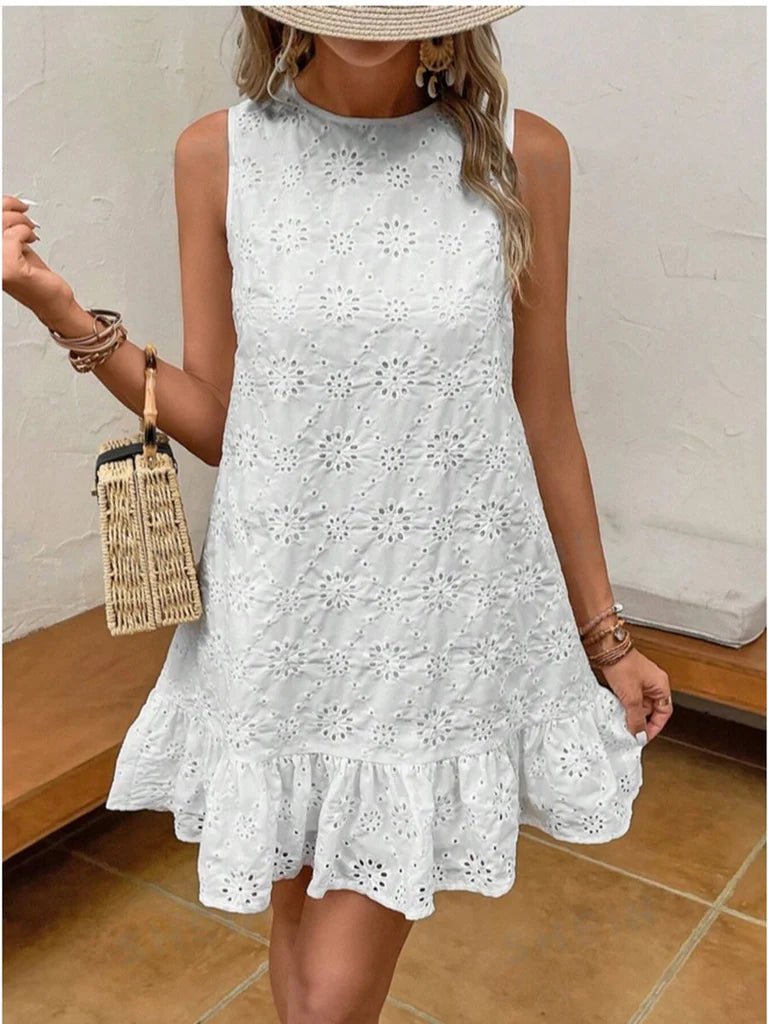 Brit & Boho™️ Dreka I Round Neck Embroidered Dress Brit & Boho | Fashion & Boutique