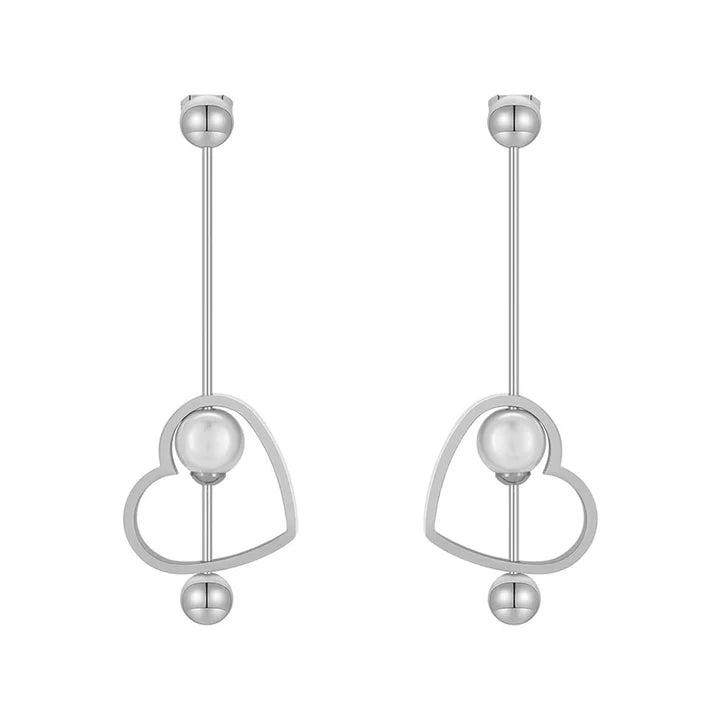 Brit & Boho™ I 18K Gold Titanium Steel Heart-shaped Peach Earrings Brit & Boho | Fashion & Boutique