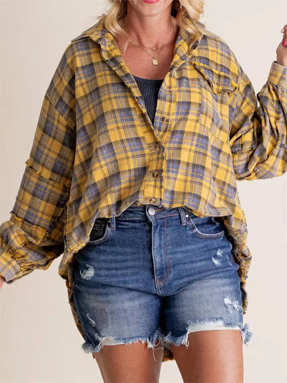Brit & Boho™️ I Down Plaid Funnel Shirt Brit & Boho | Fashion & Boutique