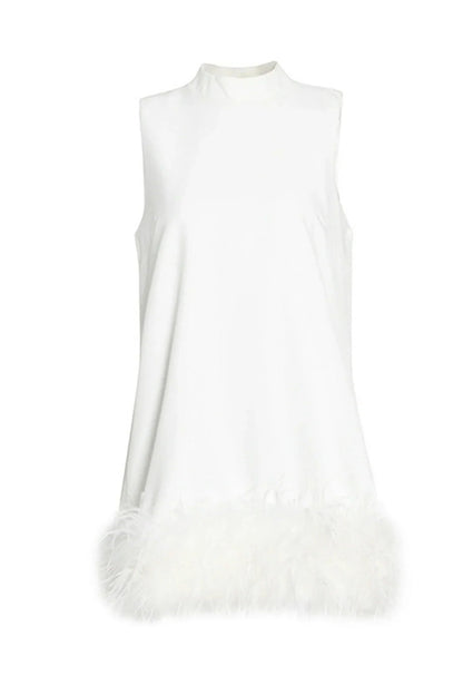 Brit & Boho™ I Ada A-Line Fur Hem Mini Dress Brit & Boho | Fashion & Boutique
