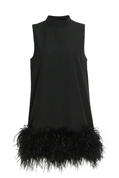 Brit & Boho™ I Ada A-Line Fur Hem Mini Dress Brit & Boho | Fashion & Boutique