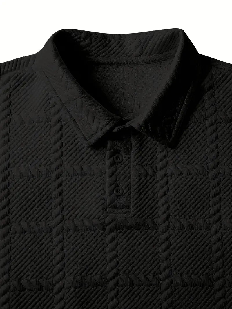 Brit & Boho™️ | Liam Casual Geometric Knit Polo Shirt Brit & Boho | Fashion & Boutique