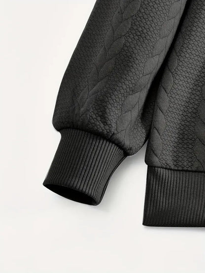 Brit & Boho™️ | Casual Jacquard Quarter-Zip Pullover Brit & Boho | Fashion & Boutique