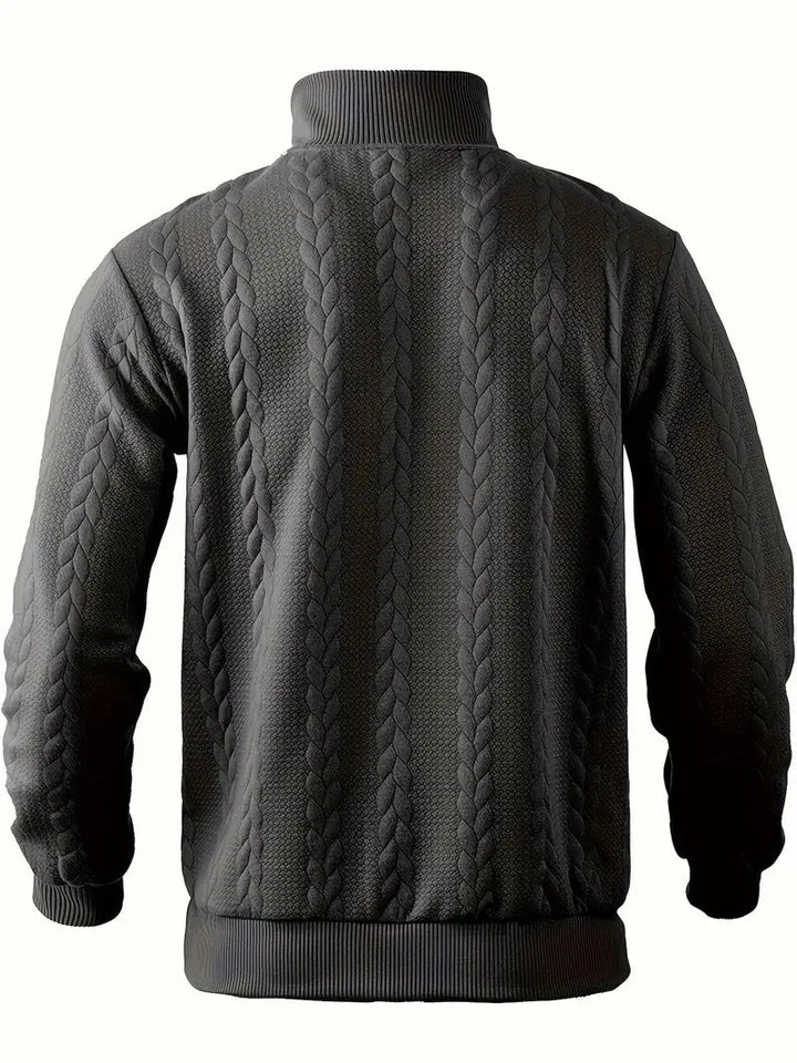 Brit & Boho™️ | Casual Jacquard Quarter-Zip Pullover Brit & Boho | Fashion & Boutique