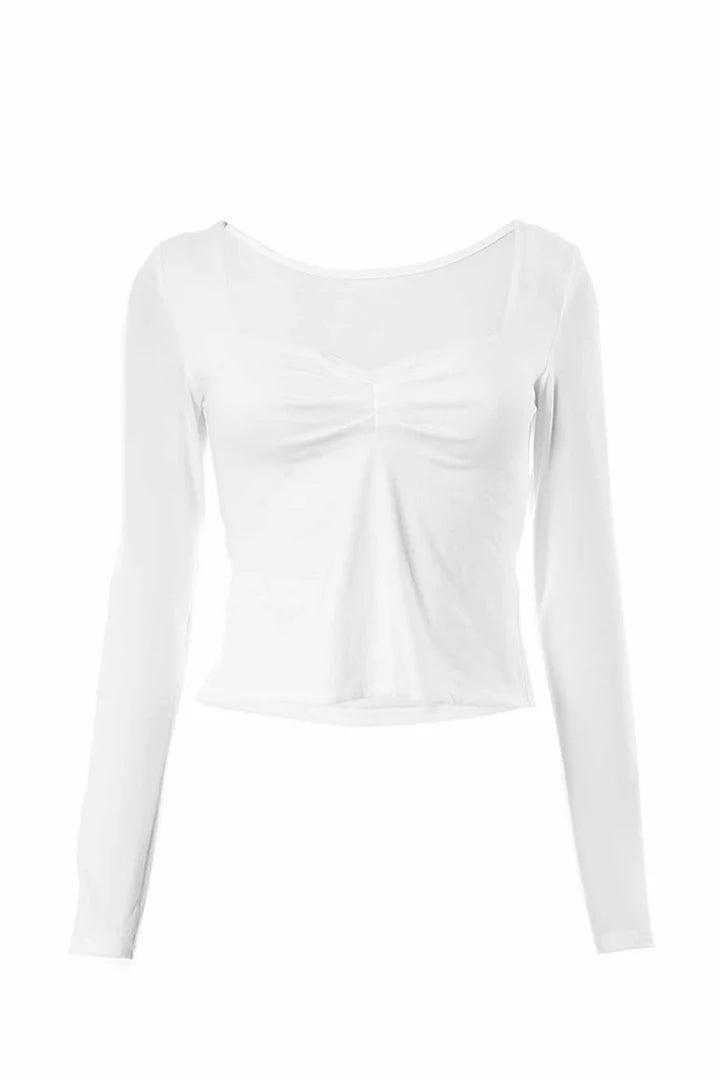 Brit & Boho™ I Square Neck Slit Long Sleeve Tops Brit & Boho | Fashion & Boutique