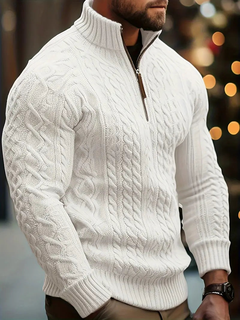 Brit & Boho™️ | Viscose Blend Knit Quarter Zip Brit & Boho | Fashion & Boutique