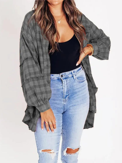 Brit & Boho™️ I Down Plaid Funnel Shirt Brit & Boho | Fashion & Boutique