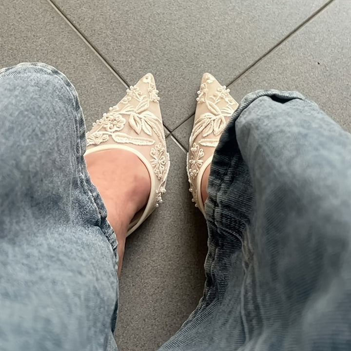 Charlotte Bloom Slingback Heels