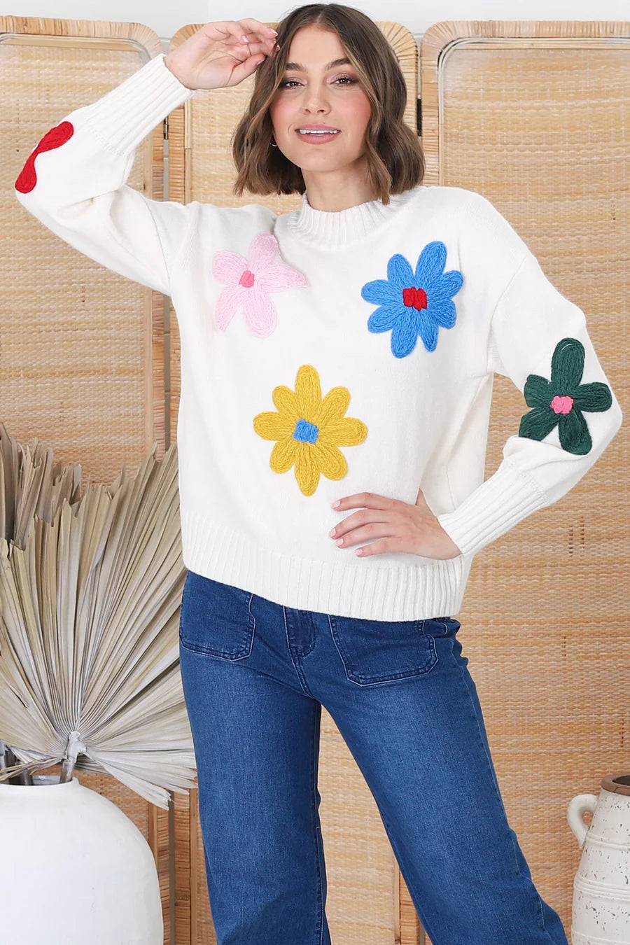 Brit & Boho™ | Priscilla Modern floral sweater Brit & Boho | Fashion & Boutique