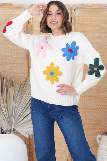 Brit & Boho™ | Priscilla Modern floral sweater Brit & Boho | Fashion & Boutique