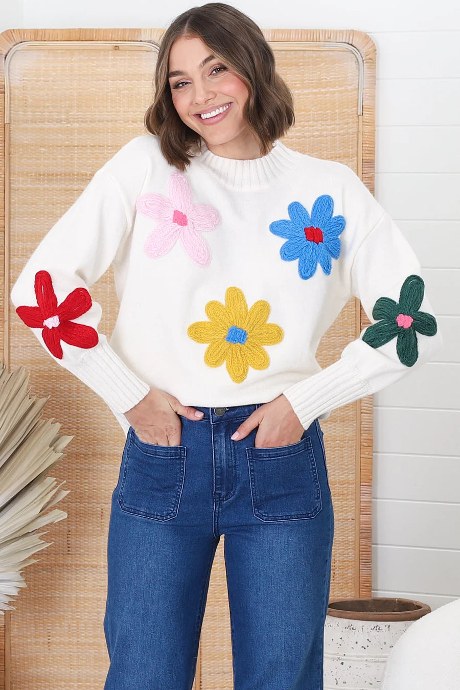 Brit & Boho™ | Priscilla Modern floral sweater Brit & Boho | Fashion & Boutique
