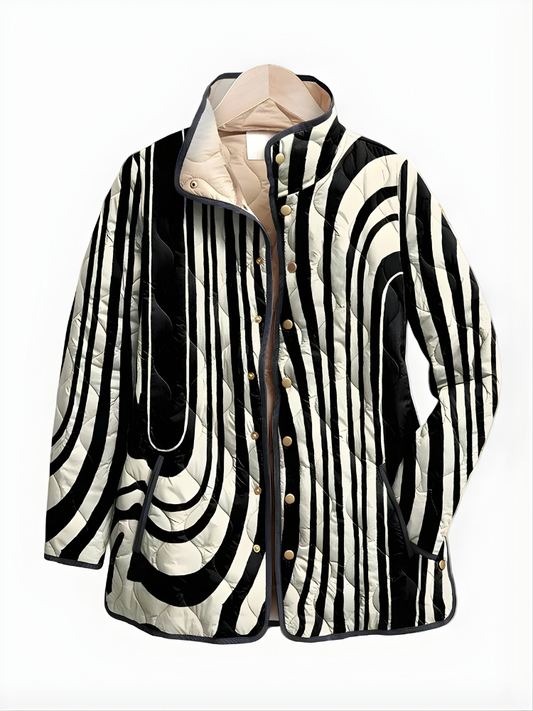 COLETTE™ | Casual Quilted Jacket with Abstract Geometric Design