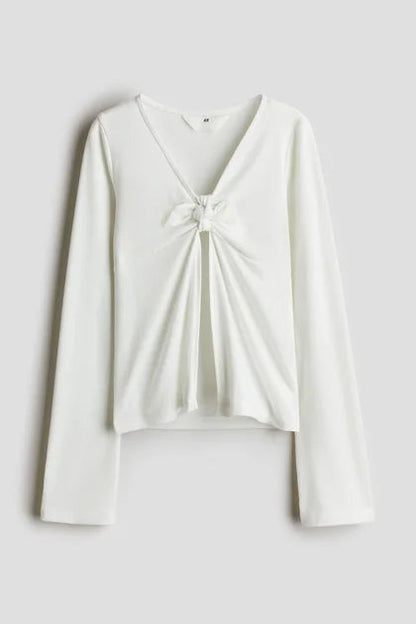 Brit & Boho™ I Eden Tie front long sleeve top Brit & Boho | Fashion & Boutique