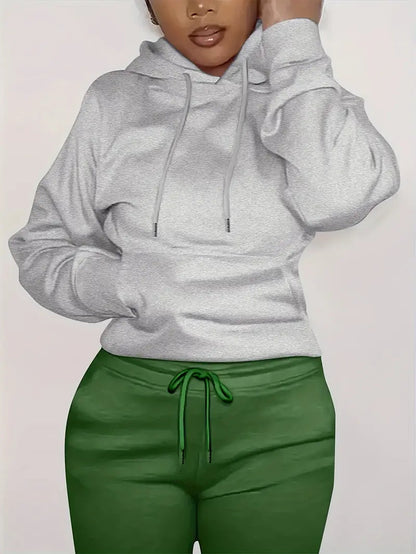 Brit & Boho™ I Keisha Solid Kangaroo Pocket Hoodie Without Pants Brit & Boho | Fashion & Boutique