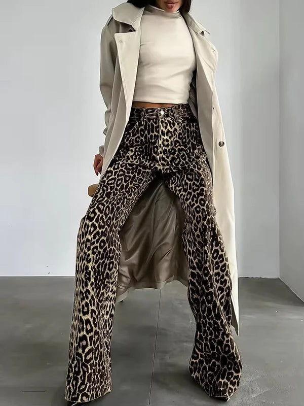 Brit & Boho™ I Leopard Denim Straight Jeans Brit & Boho | Fashion & Boutique