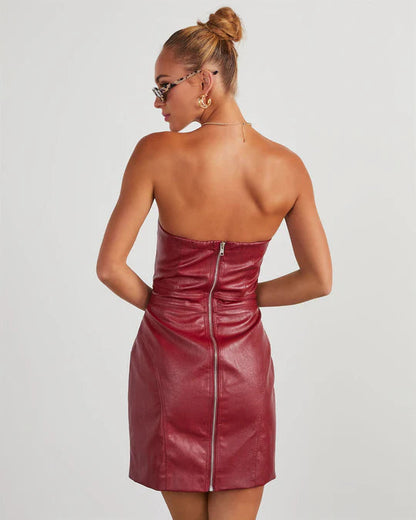 Brit & Boho™ I Hayley Faux Leather Strapless Mini Dress Brit & Boho | Fashion & Boutique