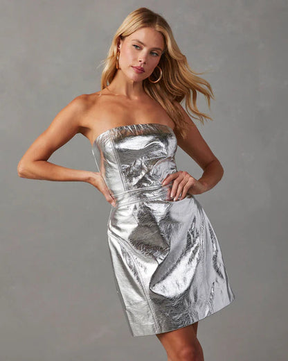 Brit & Boho™ I Hayley Faux Leather Strapless Mini Dress Brit & Boho | Fashion & Boutique