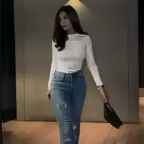 Brit & Boho™ I Mira Embellished Long Sleeves Fitted Top Brit & Boho | Fashion & Boutique