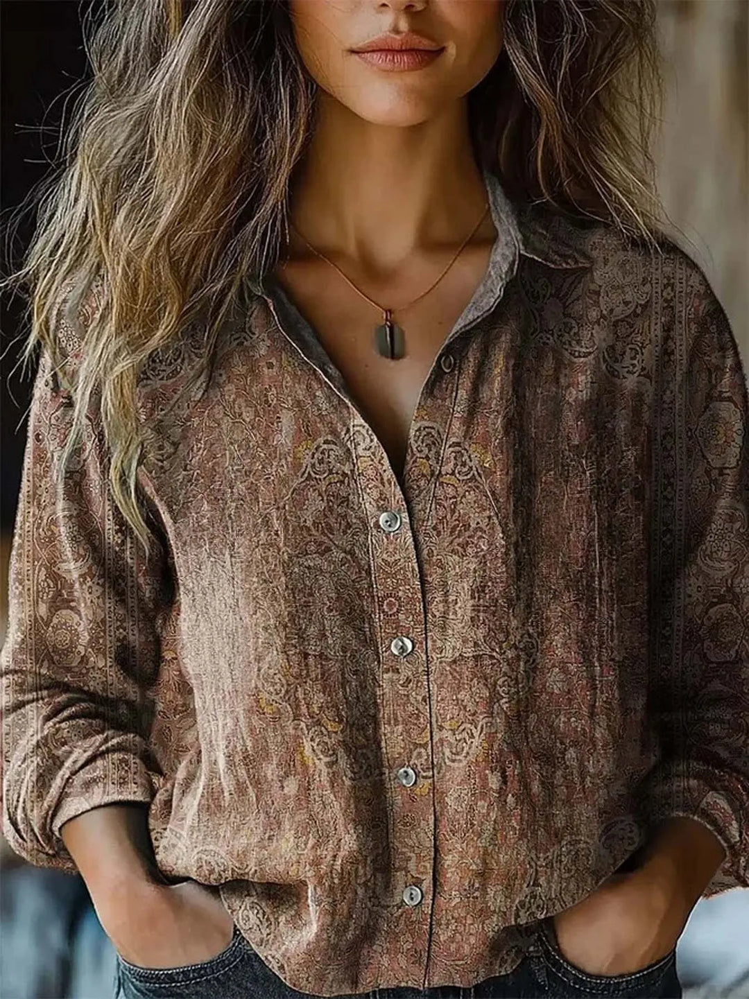 Martha™️ Button-Up Blouse: