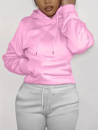 Brit & Boho™ I Keisha Solid Kangaroo Pocket Hoodie Without Pants Brit & Boho | Fashion & Boutique