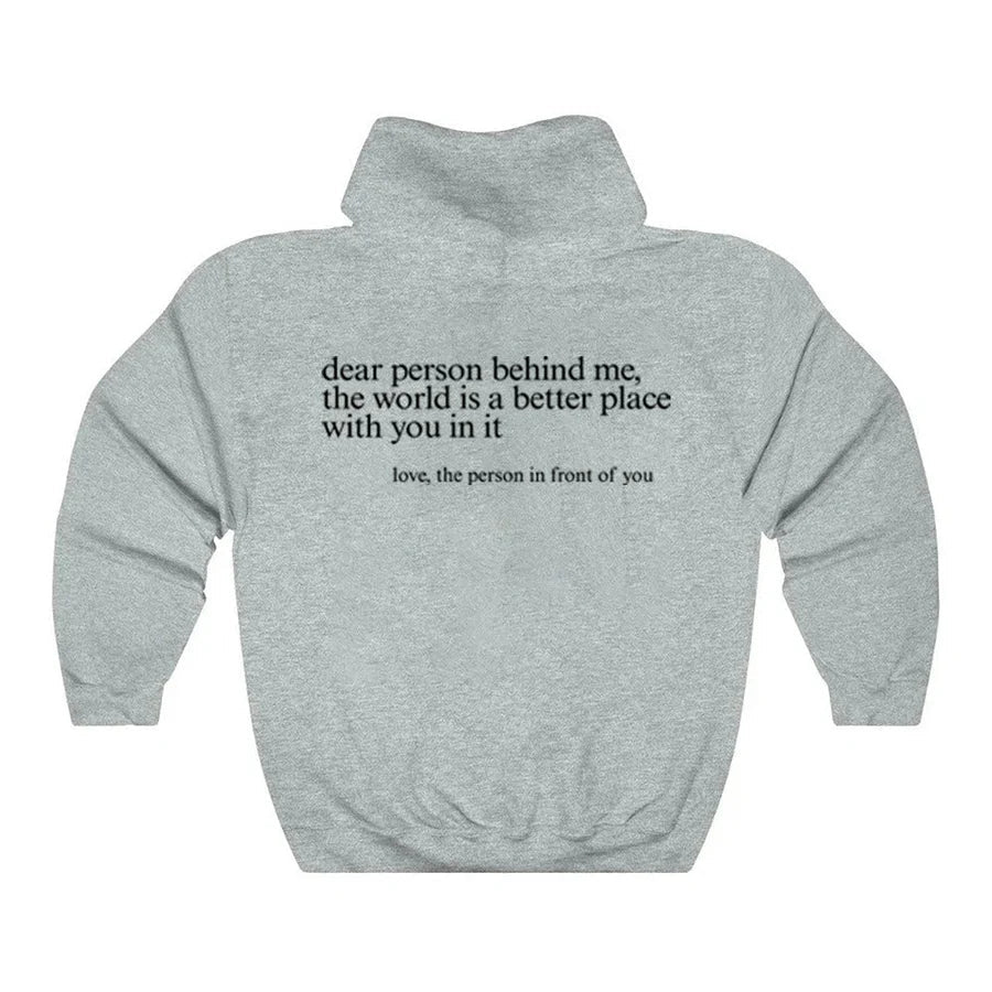 Brit & Boho™ I Dear Person Behind Me' - Positivity Hoodie Brit & Boho | Fashion & Boutique