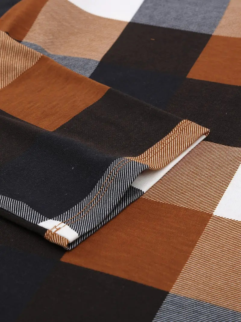 Brit & Boho™ I Dally Plaid Color Block Blouse Brit & Boho | Fashion & Boutique