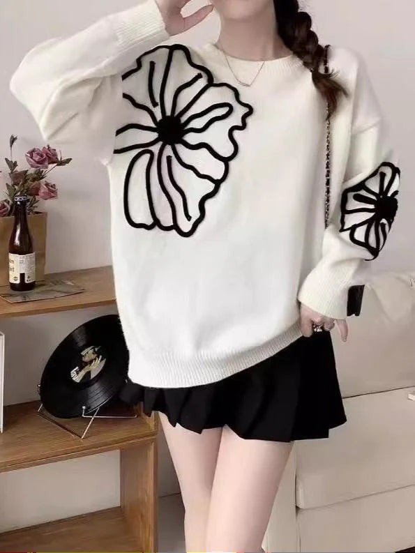 Brit & Boho™ | Amelia 3D Detailing Sweater - Brit & Boho | Fashion & Boutique