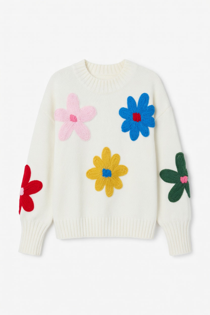 Brit & Boho™ | Priscilla Modern floral sweater