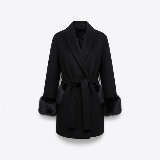 Brit & Boho™ | Alessia Fur Trench Coat