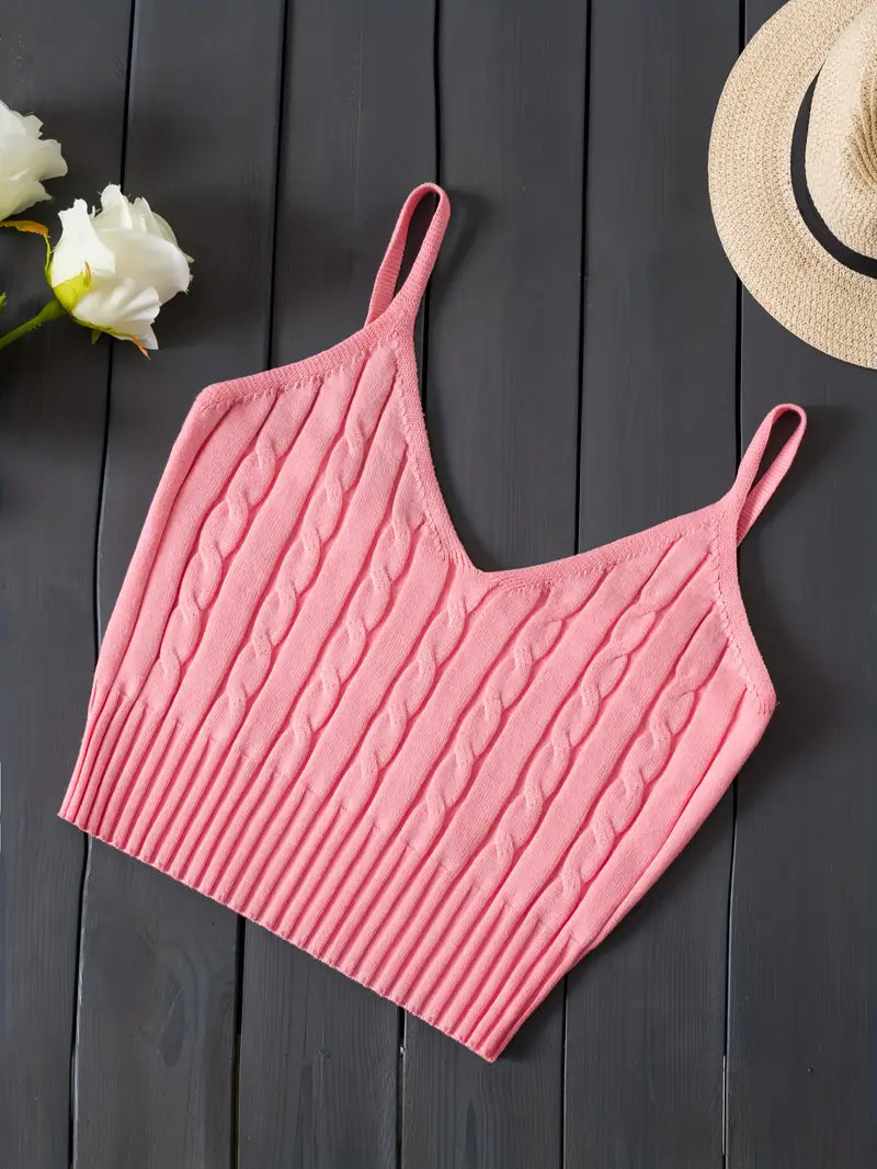 Brit & Boho™ I Suzette Valentine's Day Knitted Cami Crop Top Brit & Boho | Fashion & Boutique