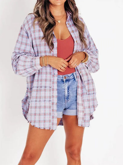 Brit & Boho™️ I Down Plaid Funnel Shirt Brit & Boho | Fashion & Boutique