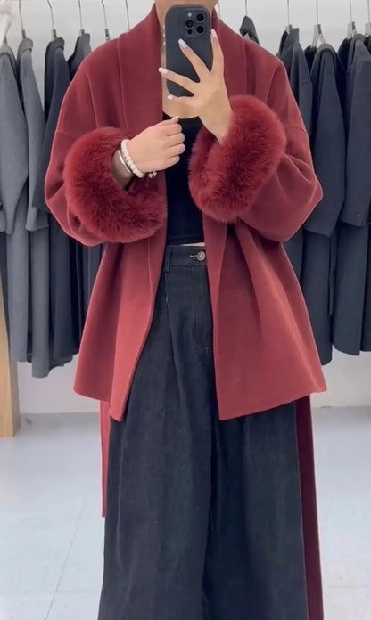 Brit & Boho™ | Alessia Fur Trench Coat - Brit & Boho | Fashion & Boutique