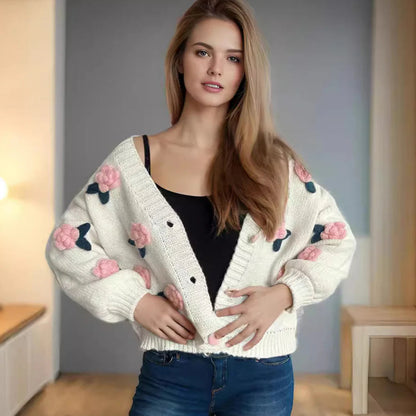 Brit & Boho™ | Margot 3D Flower Applique detailing Sweaters Brit & Boho | Fashion & Boutique