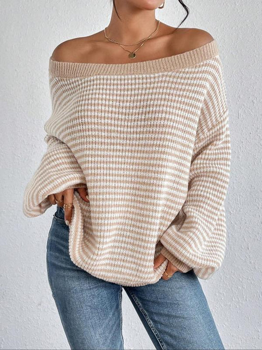 Brit & Boho™ I Tunisia Off-Shoulder Striped Sweater Brit & Boho | Fashion & Boutique
